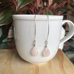 Genuine Rose Quartz Sterling Silver earrings